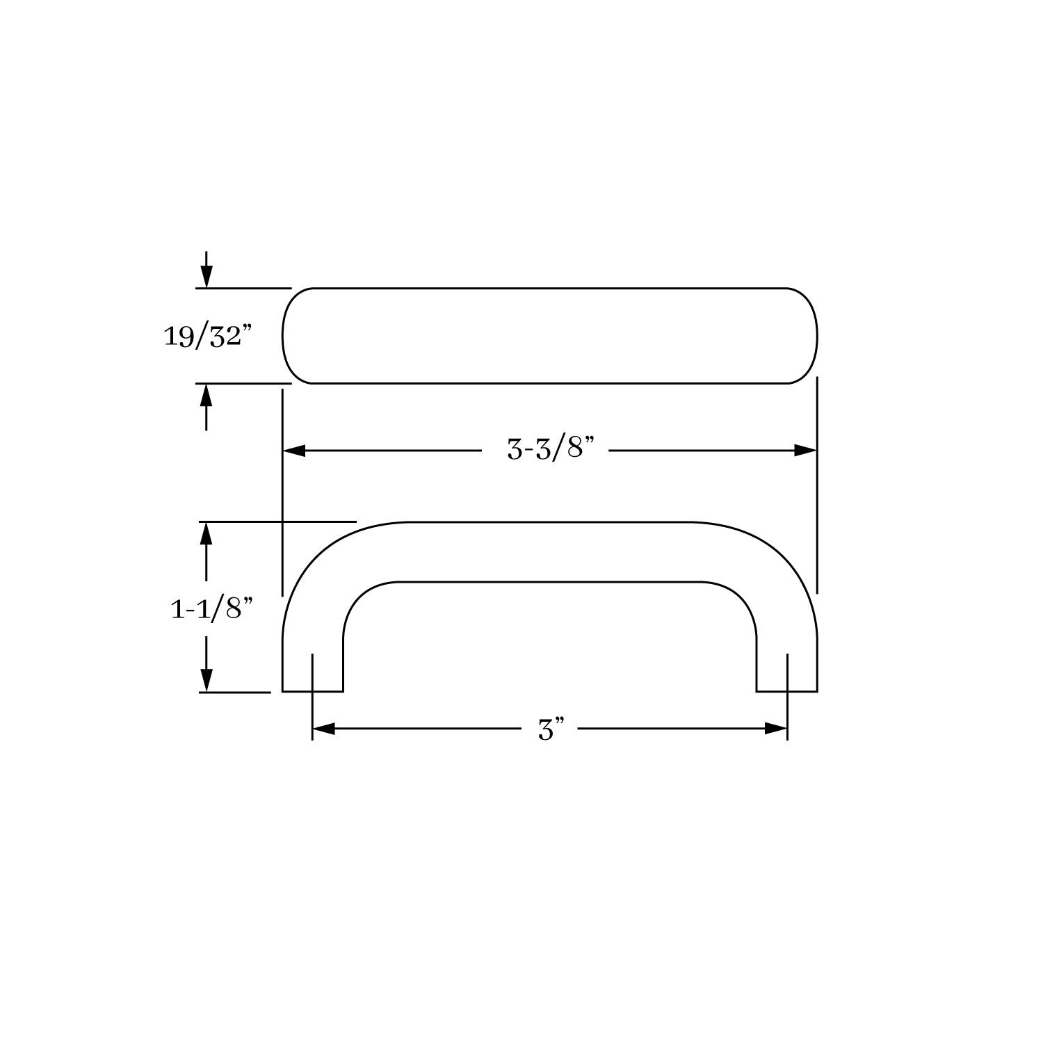 Elegant Solid Brass Classic Hutter 3-Inch Center-to-Center Cabinet and Drawer Pull