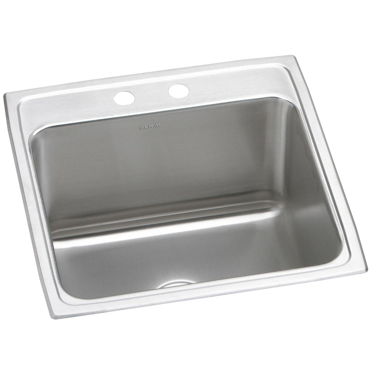 Elkay Lustertone 22 x 22 x 12-1/8 Single Bowl Drop-in Stainless Steel Kitchen Sink