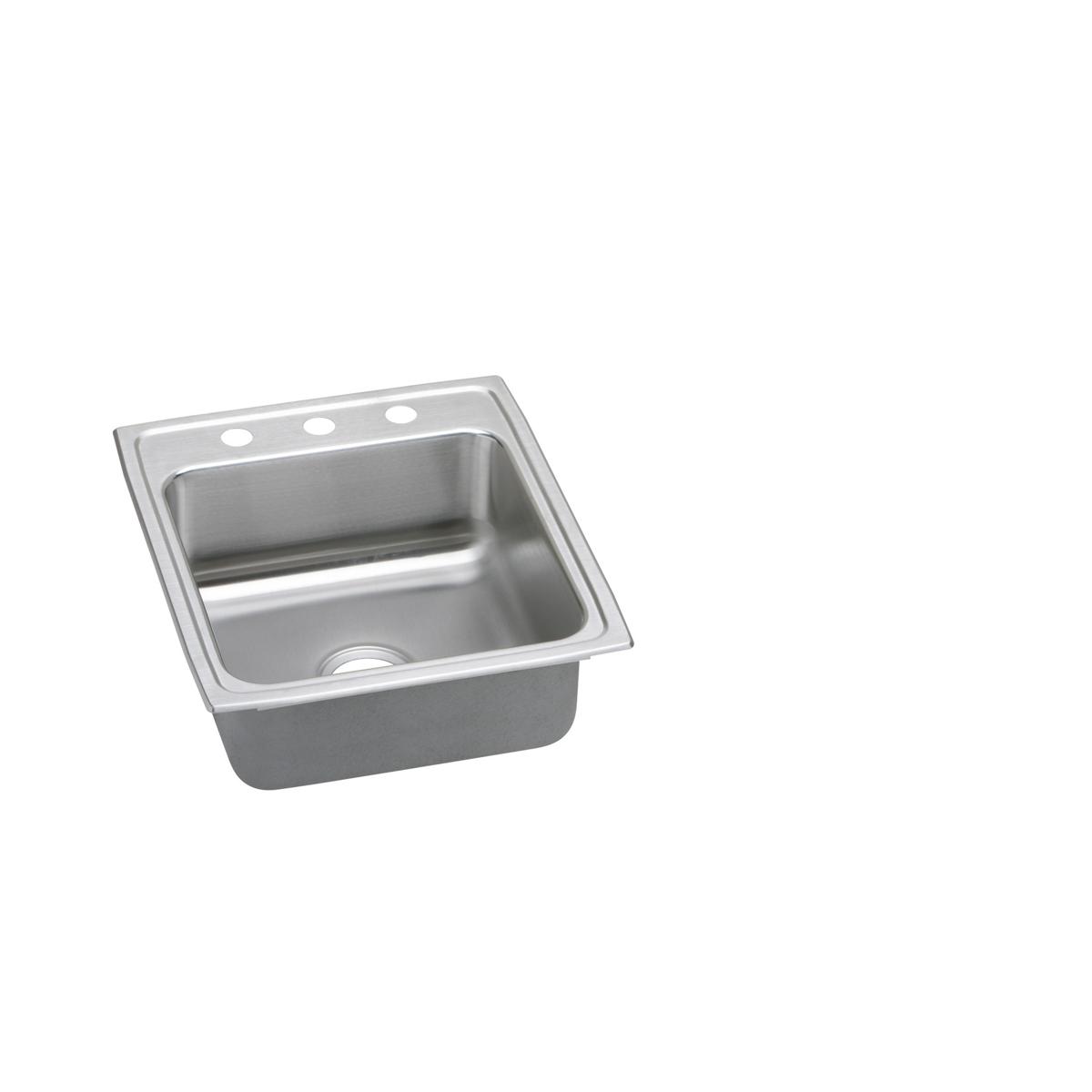 Elkay Lustertone Classic Drop - in Single Bowl ADA - Compliant Kitchen or Bathroom Sink with Quick - clip Installation, Measuring 19 - 1/2 Inches by 22 Inches by 6 Inches and Featuring MR2 - Hole Design
