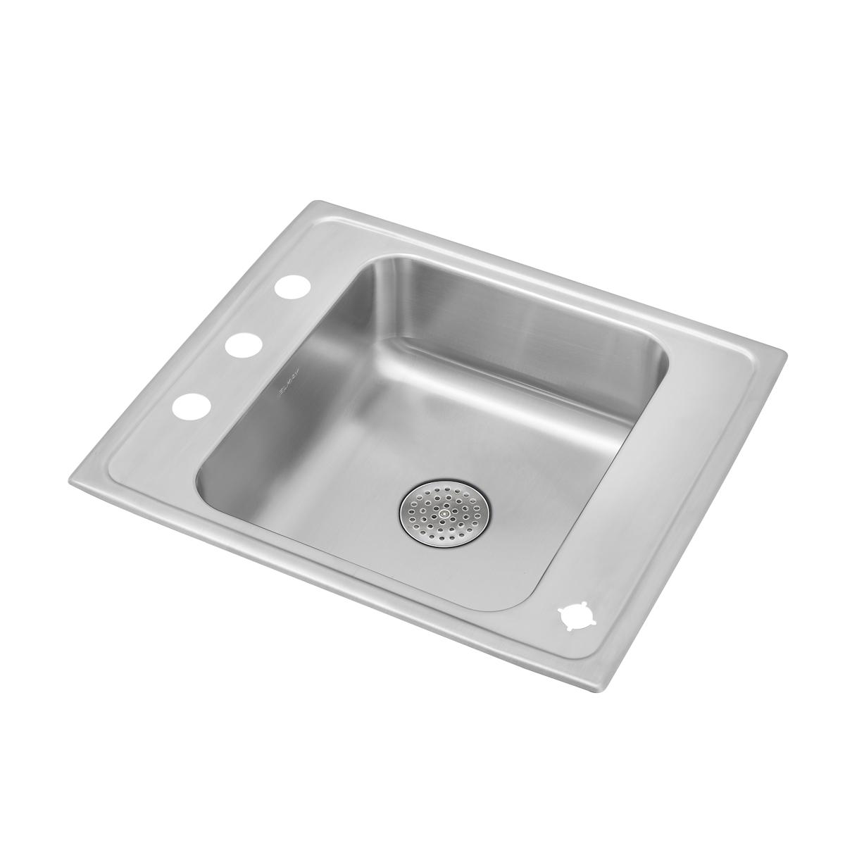 Elkay Lustertone Classic 22x19.5x7.5 Single Classroom Sink with Hygienic Drain Grid