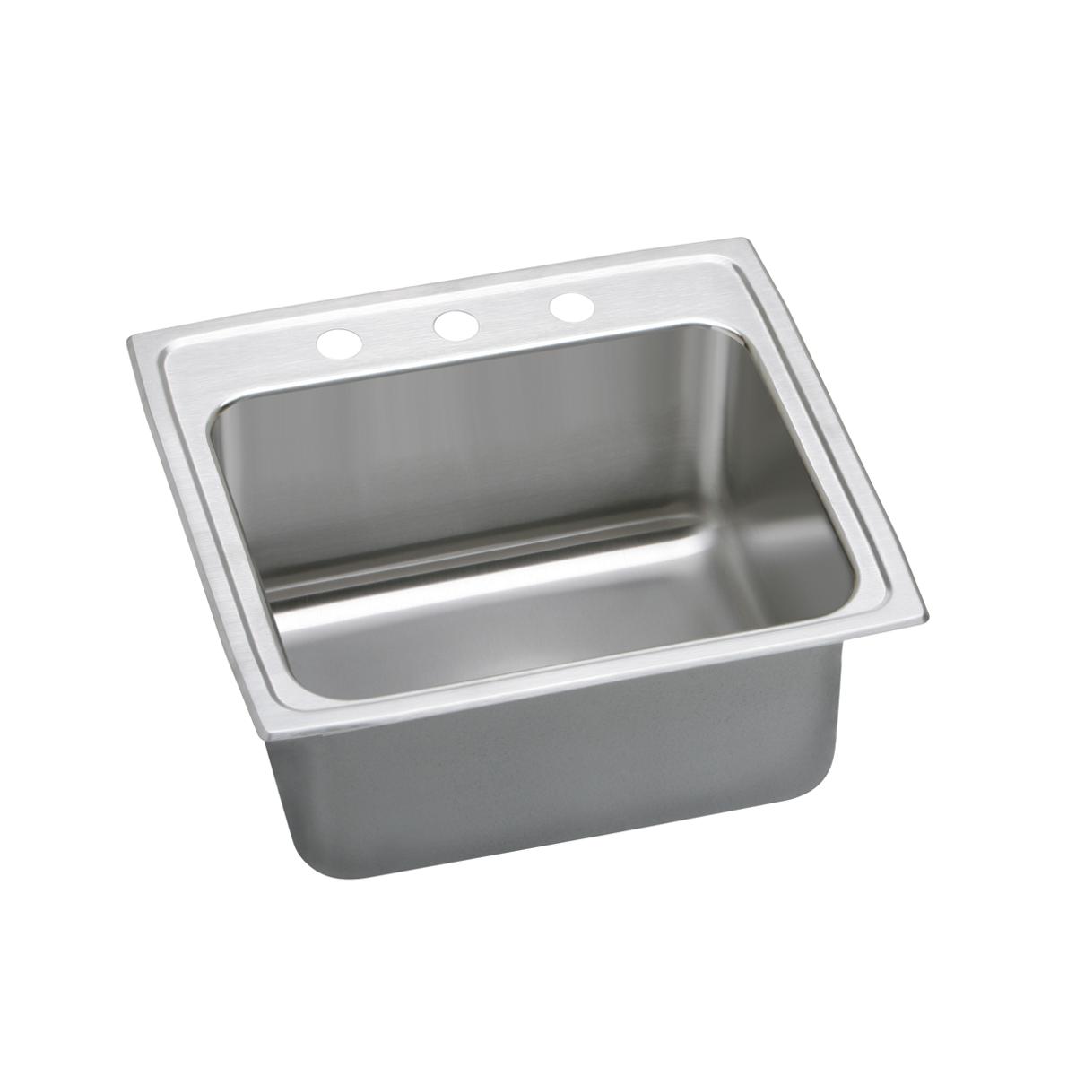 Elkay Lustertone Classic Single Bowl Drop - in Kitchen Sink with 25 x 21 - 1/4 x 10 - 1/8 Dimensions, MR2 - Hole Design, and Perfect Drain System