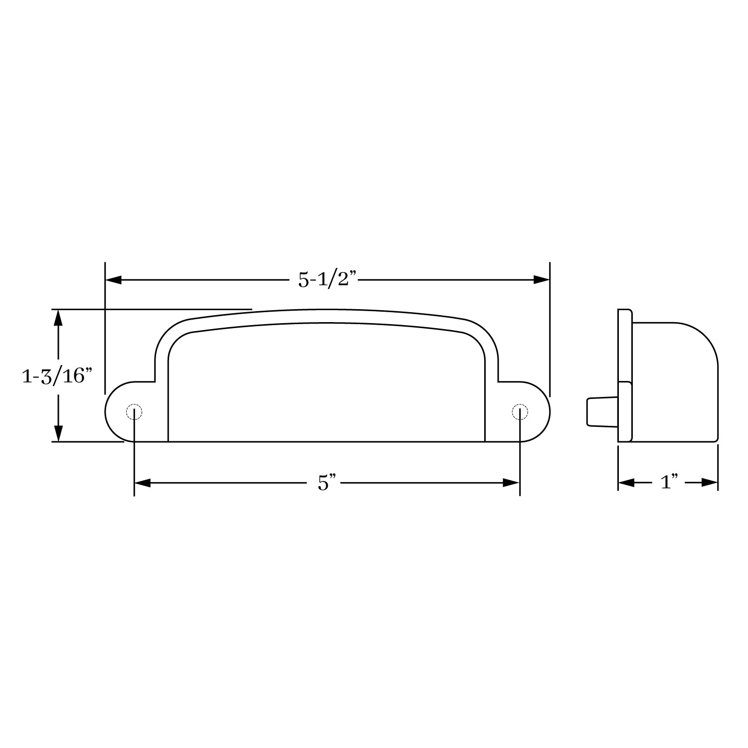 High - Quality Solid Brass Hutter 5 - Inch Center - to - Center Cup Pull for Cabinets