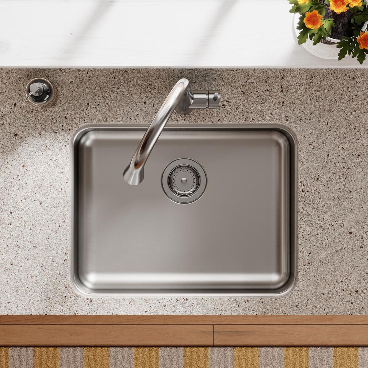 Elkay Lustertone Classic 23.5x18.25x5.4 Single Bowl Undermount ADA Stainless Steel Sink