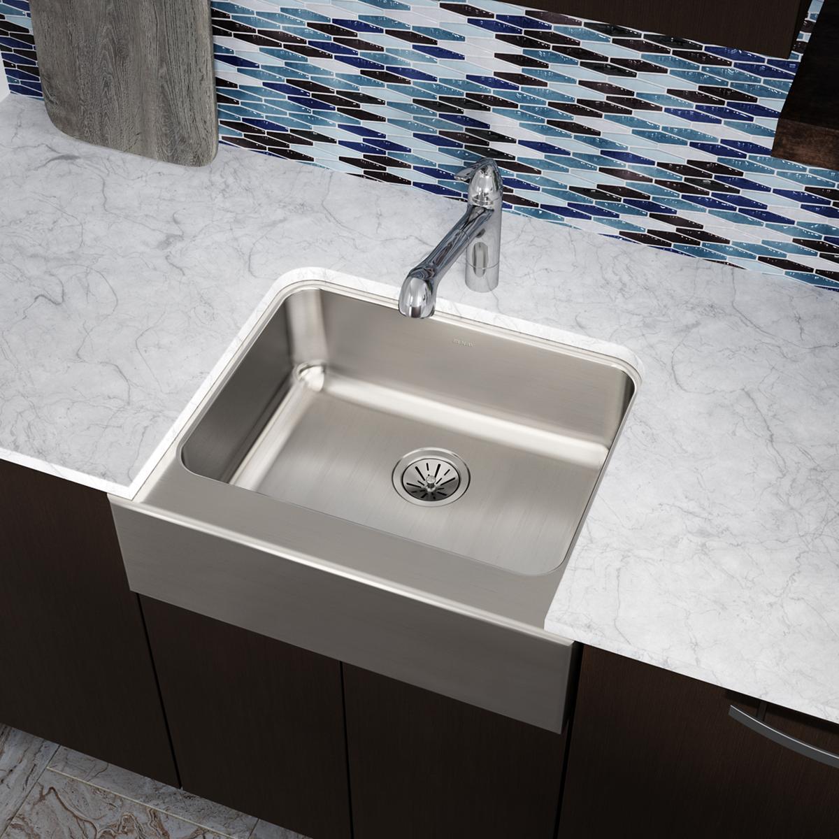 Elkay Lustertone Classic Single Bowl Farmhouse Sink - 25x20.5x7.875 inches