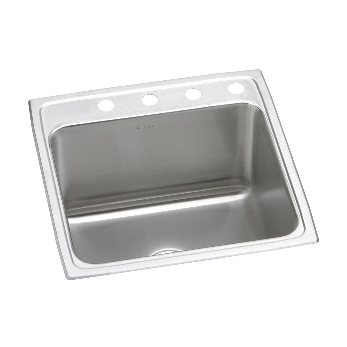 Elkay Lustertone 22 x 22 x 12-1/8 Single Bowl Drop-in Stainless Steel Kitchen Sink