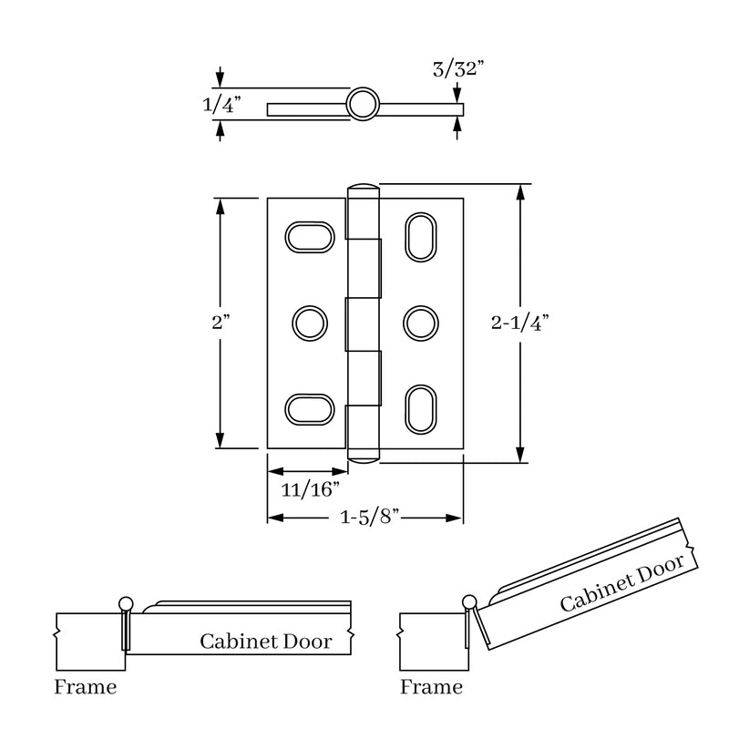Durable Solid Brass Mortise Hinge with Stunning Dome Finial Design