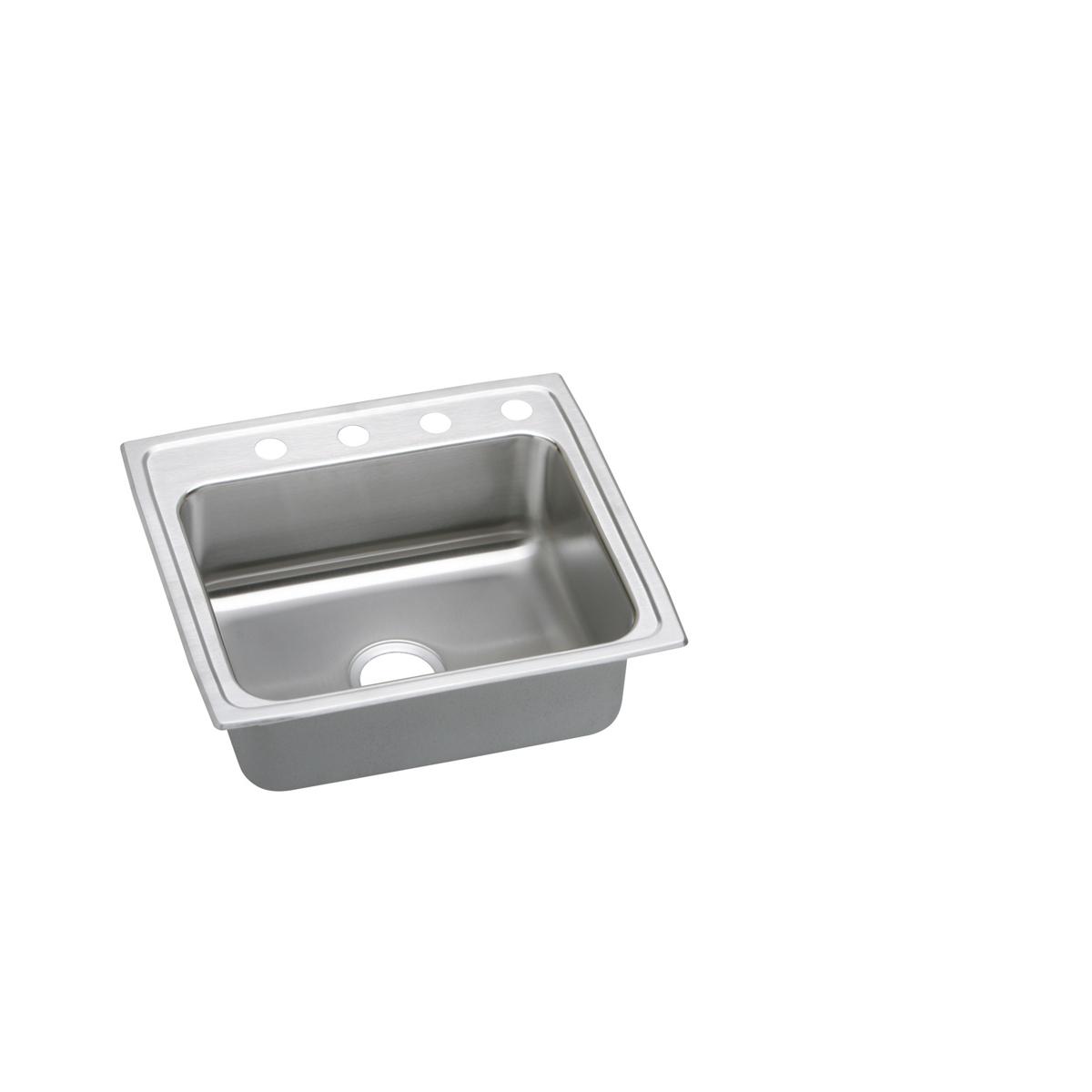 Elkay Lustertone Classic Single Bowl Drop - in ADA - Compliant Kitchen Sink, Measuring 22 Inches by 19.5 Inches by 5.5 Inches