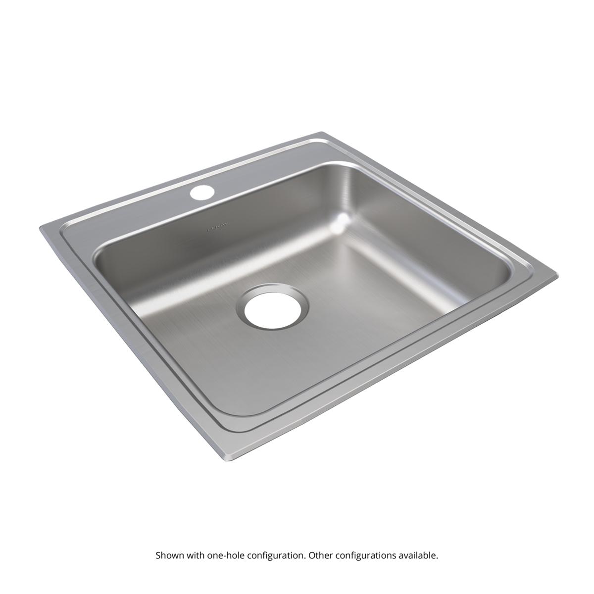 Elkay Lustertone Classic Single Bowl Drop - in ADA - compliant Stainless Steel Sink, 22 Inches by 22 Inches by 5 - 1/2 Inches