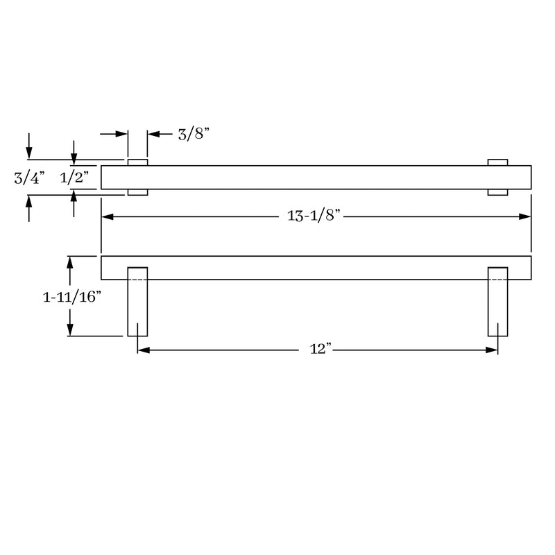Exquisite 12-Inch Solid Brass Ridge Pull from Classic Brass