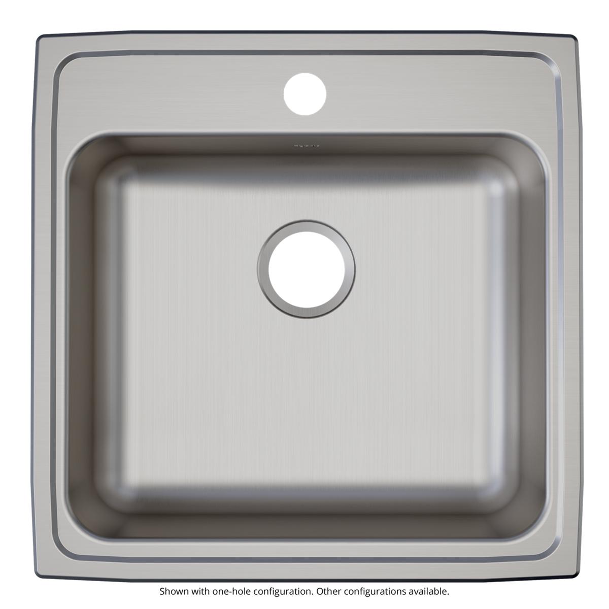 Elkay Lustertone Classic 22x22x6.5 Single Bowl Drop - in ADA - compliant Sink with MR2 Holes