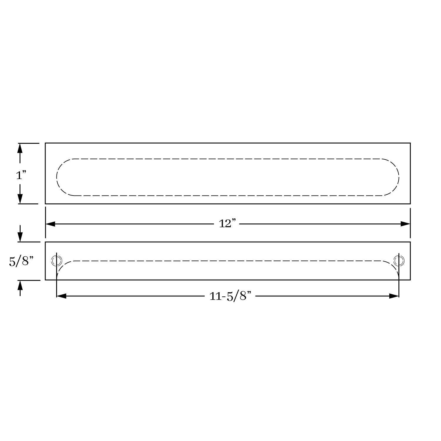 12-Inch Solid Brass Classic Portside Surface Pull for Timeless Style