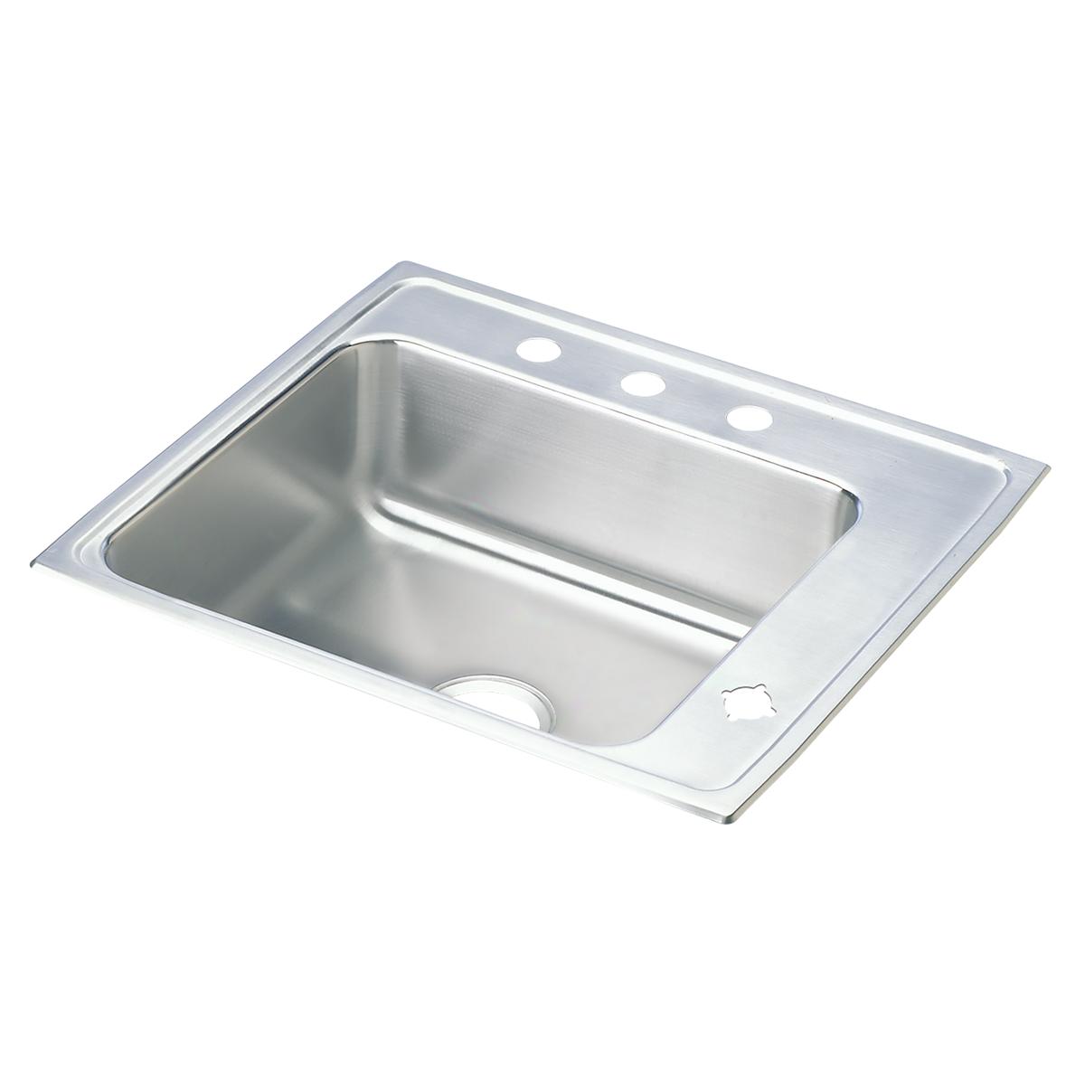 Elkay Lustertone Classic Single Bowl Drop - in Sink Ideal for Classrooms, Kitchens, and Commercial Spaces, Measuring 22 Inches by 19.5 Inches by 7.5 Inches