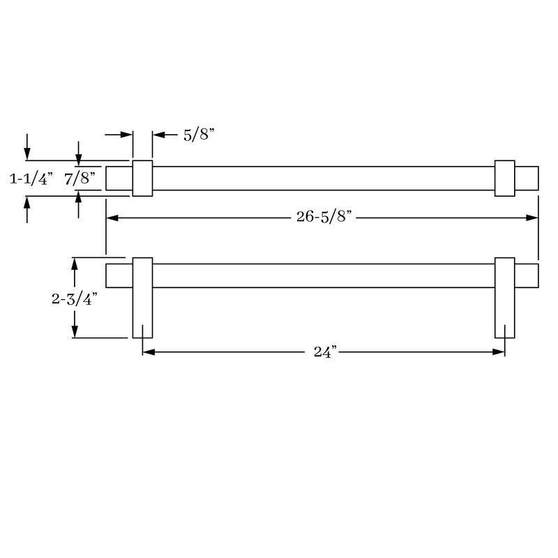 Exquisite 24-Inch Solid Brass Aspen Classic Appliance Pull