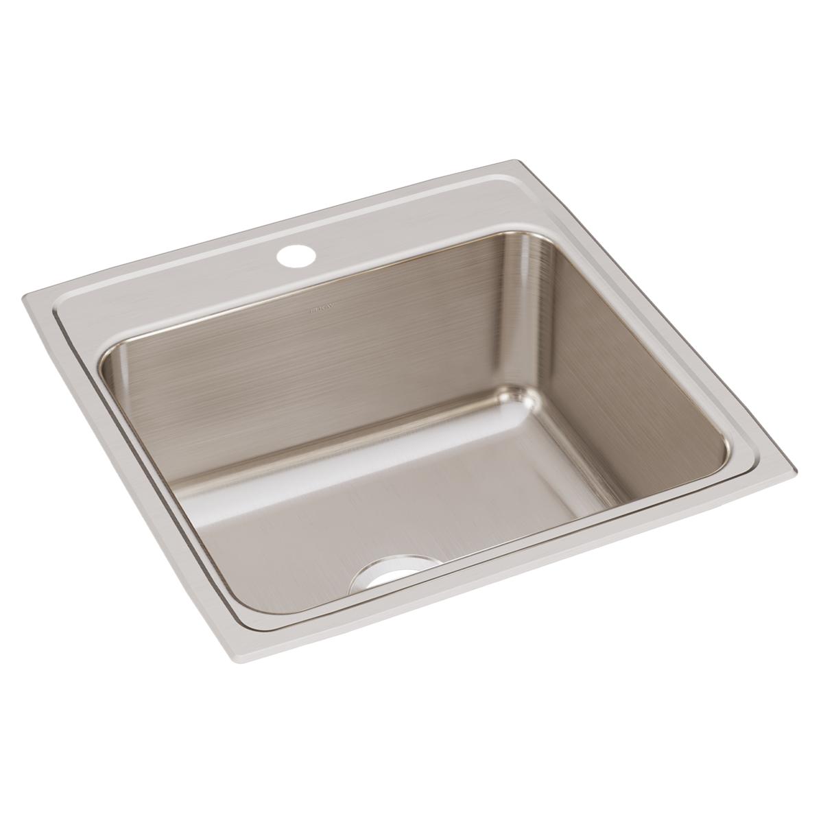 Elkay Lustertone Classic Stainless Steel 22 x 22 x 10-1/8 Single Bowl Drop-in Kitchen and Utility Sink