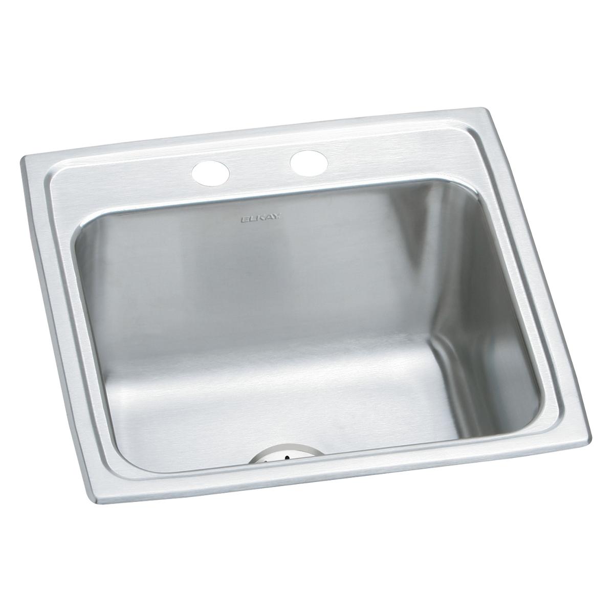 Elkay Lustertone Classic 19-1/2 x 19 x 10-1/8 Single Bowl Drop-in Laundry Sink with Efficient Drain