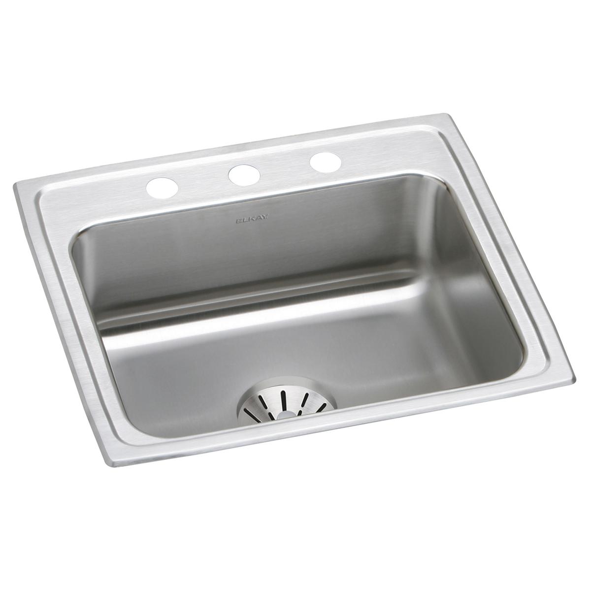 Elkay Lustertone Classic Single Bowl Drop - in Sink 22x19.5x10.125 with Perfect Drain