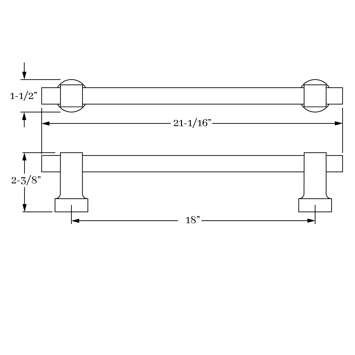 Exquisite 18-Inch Solid Brass Reverie Appliance Pull