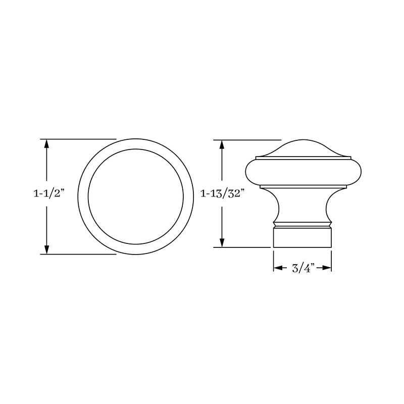 Exquisite Solid Brass 1 1/2 - inch Chautauqua Classic Knob