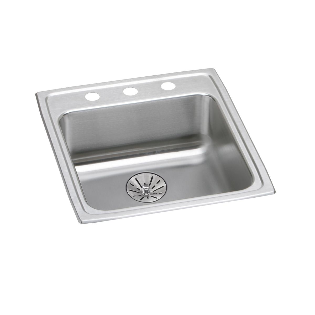 Elkay Lustertone Classic Single Bowl Drop - in ADA Sink with 19.5x22x6.5 Dimensions and Perfect Drain
