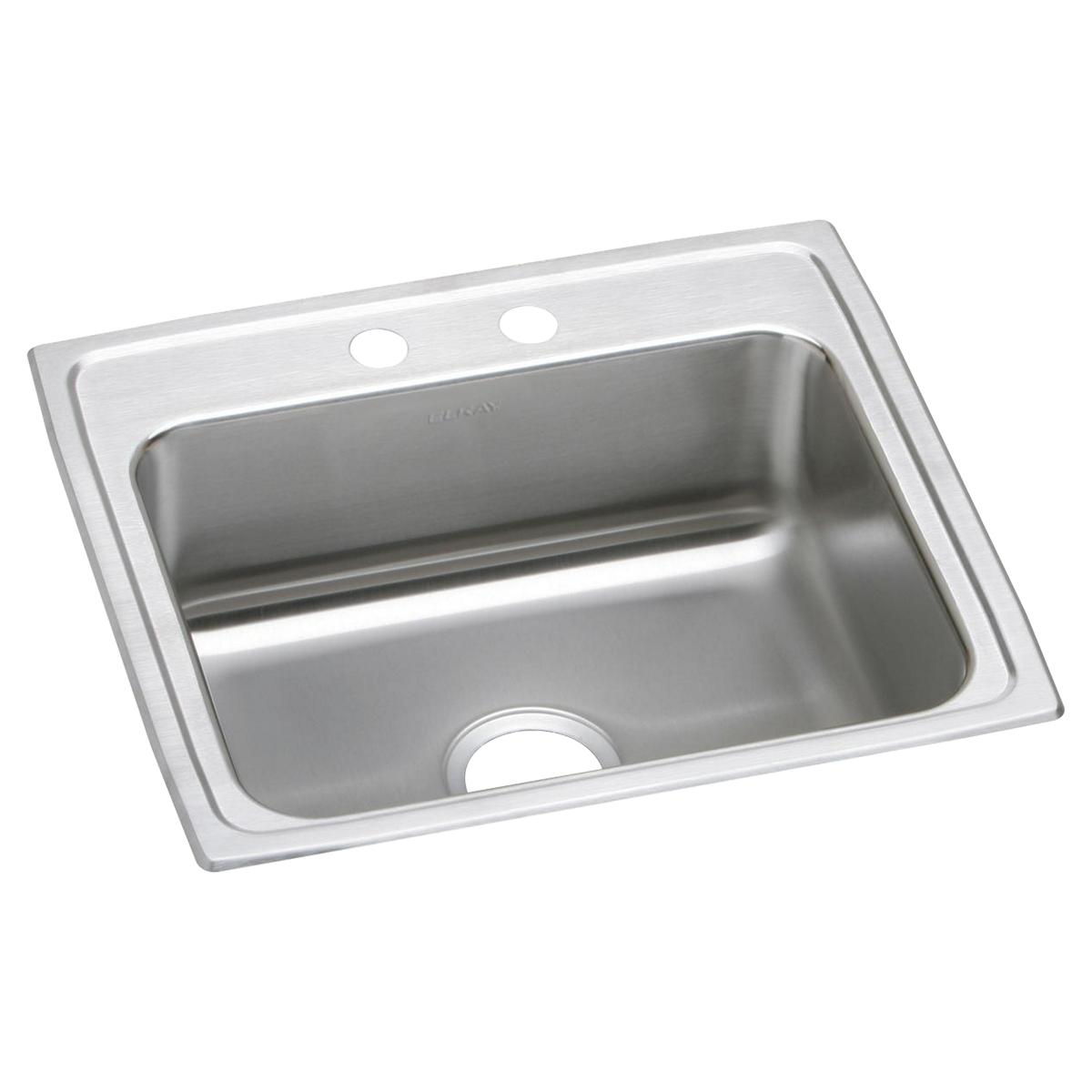 Elkay Lustertone Classic Single Bowl Drop - in Stainless Steel Kitchen Sink, Dimensions: 22 x 19 - 1/2 x 7 - 5/8 Inches