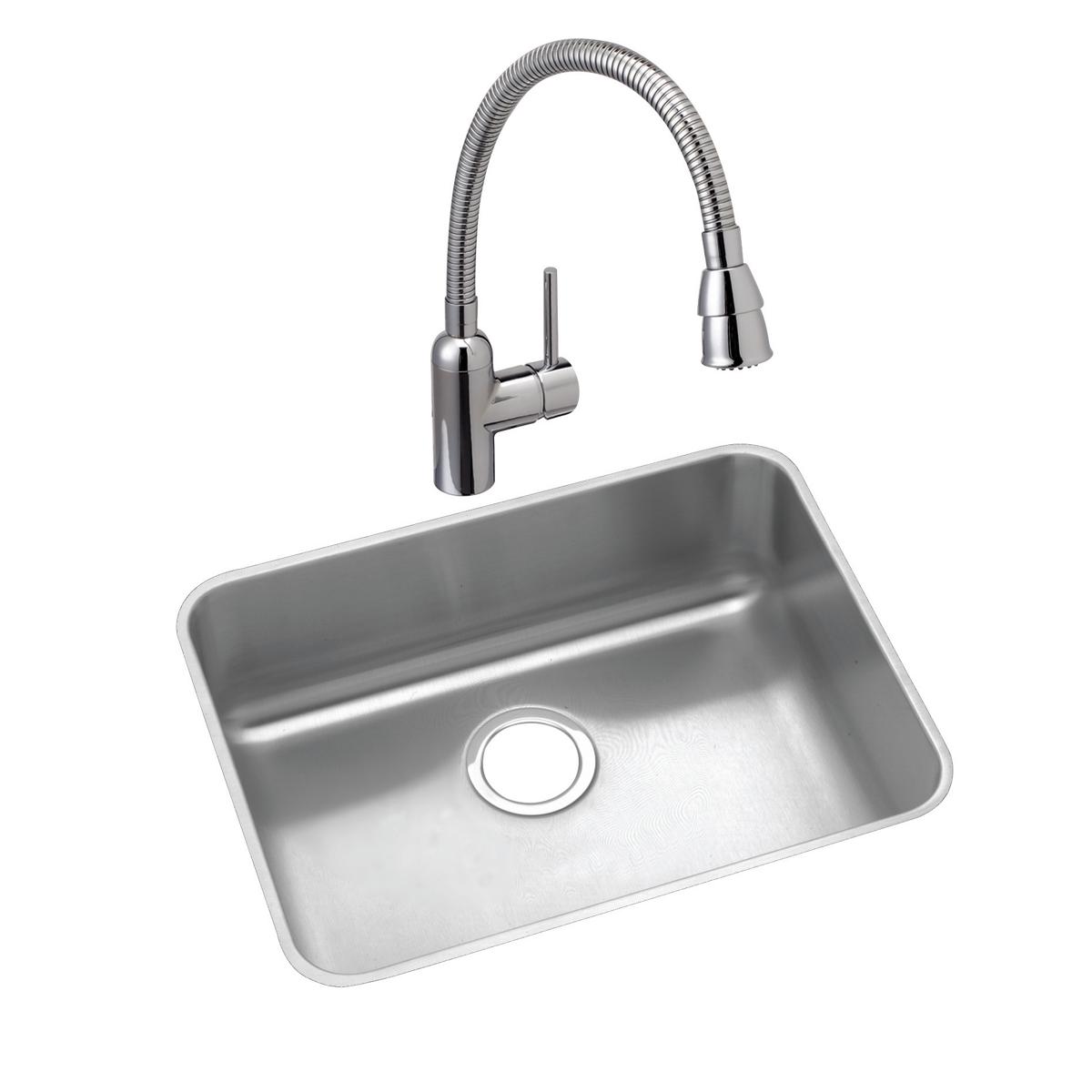 Elkay Lustertone Classic 21.5 x 18.5 x 12 Single Bowl Undermount Stainless Steel Sink for Modern Kitchens