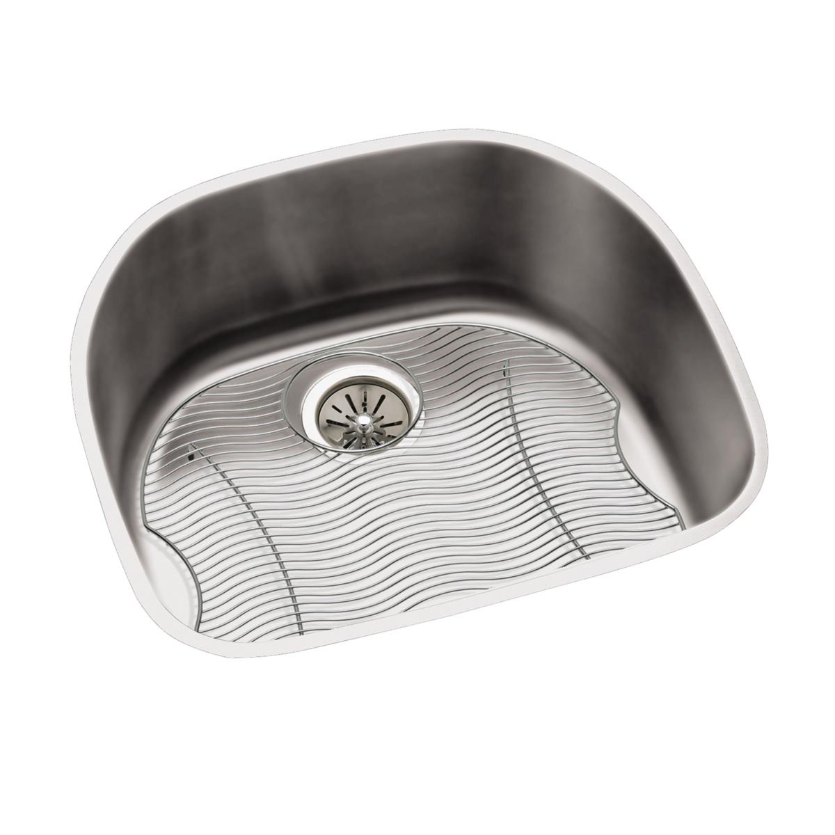 Elkay Lustertone Classic 23-5/8 x 21-1/4 x 10 Single Bowl Undermount Stainless Steel Sink Kit