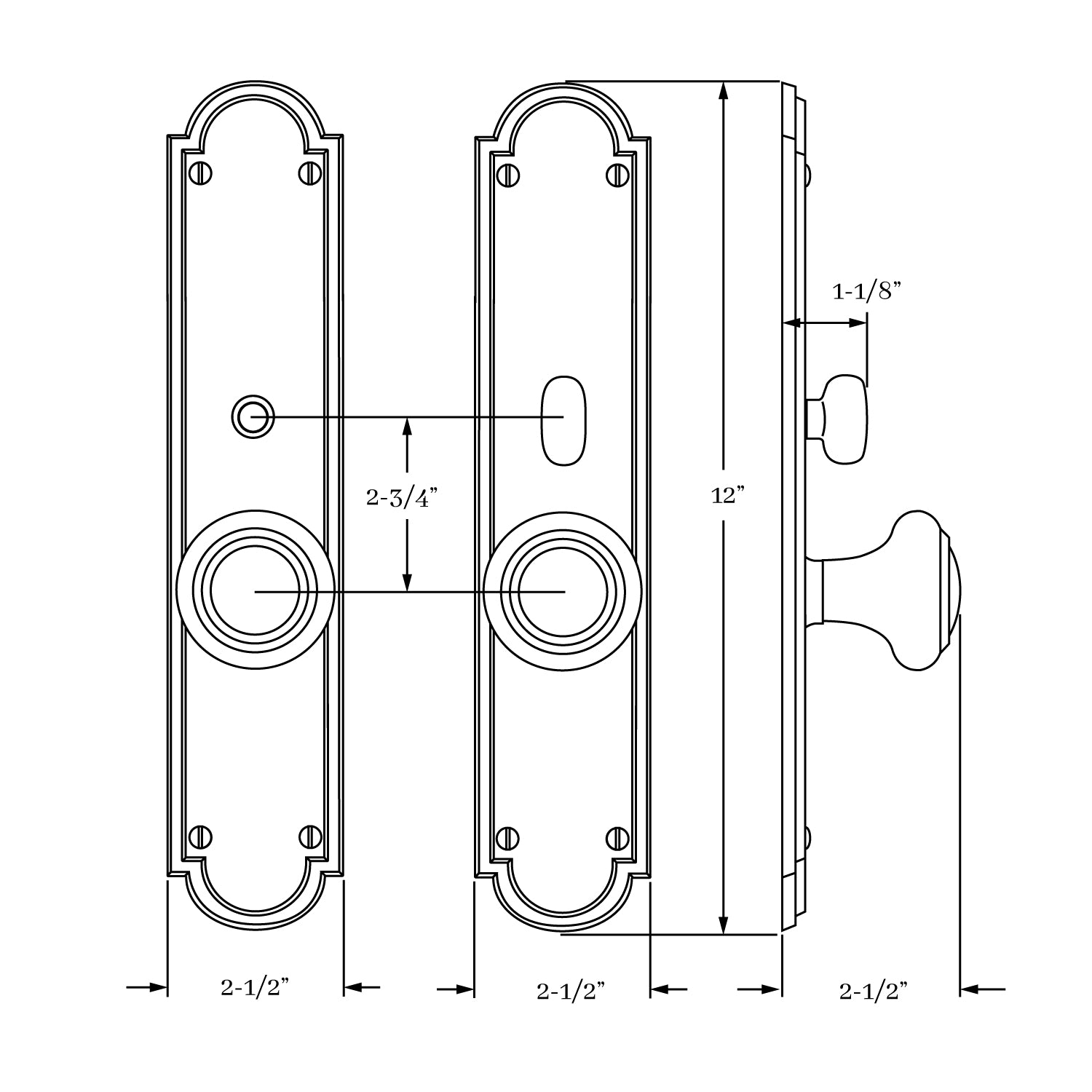 Classic Solid Brass Montana 882 Interior Door Knob Set Featuring a 1-3/4 X 10 Escutcheon for Elegant Interior Spaces