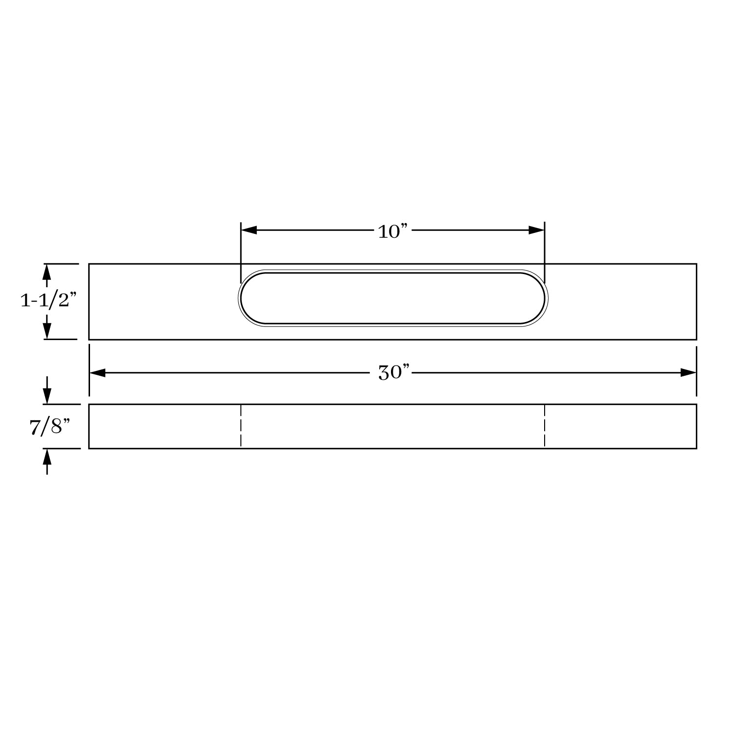 Classic Solid Brass Portside 30-Inch Surface Mounted Appliance Pull for Kitchen and Cabinetry