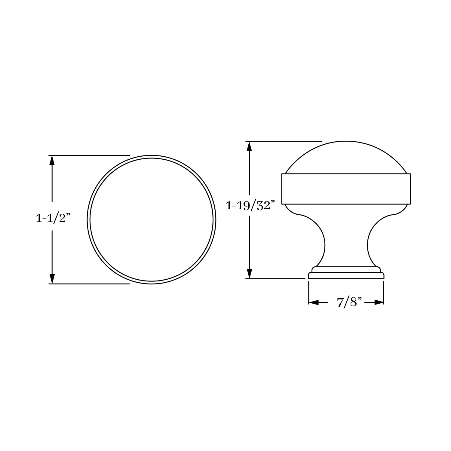 Premium Solid Brass Classic Palmer 1 1/2 - Inch Cabinet and Drawer Knob