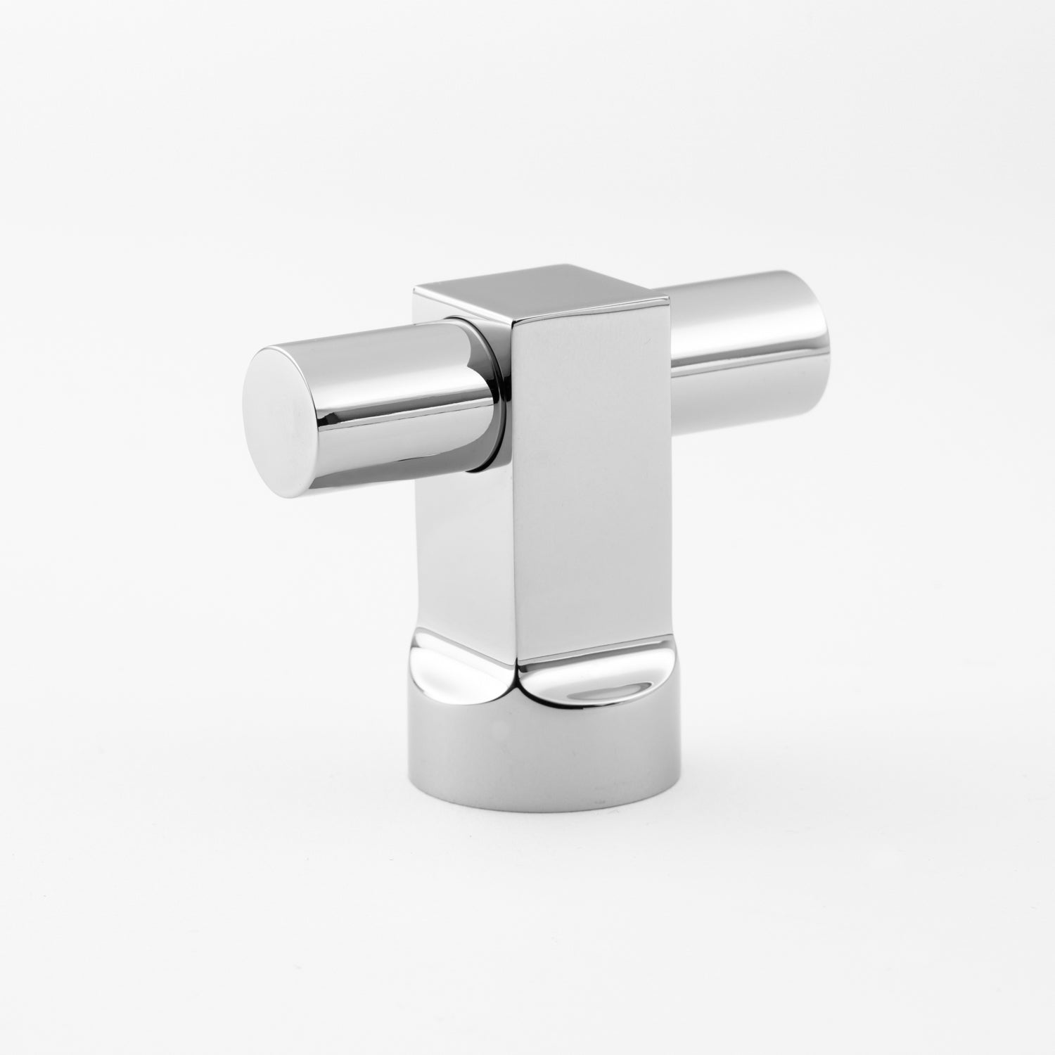 Large Classic Brass Reverie Square T - Knob for Timeless Cabinetry