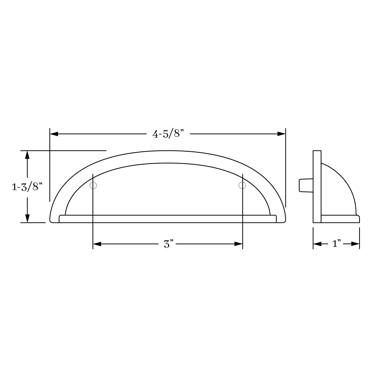 Elegant Classic Brass Hutter 3-Inch Center-to-Center Cup Pull for Cabinets and Drawers