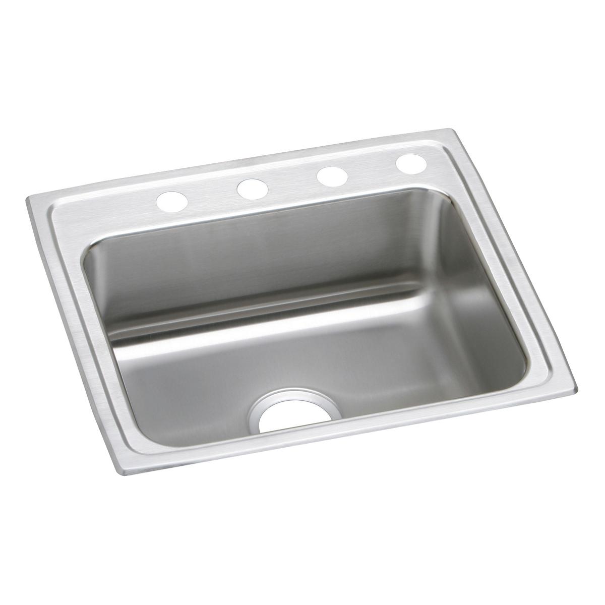 Elkay Lustertone Classic 25x21-1/4x4 Single Bowl Drop-in ADA Sink with Durable Quick-clip