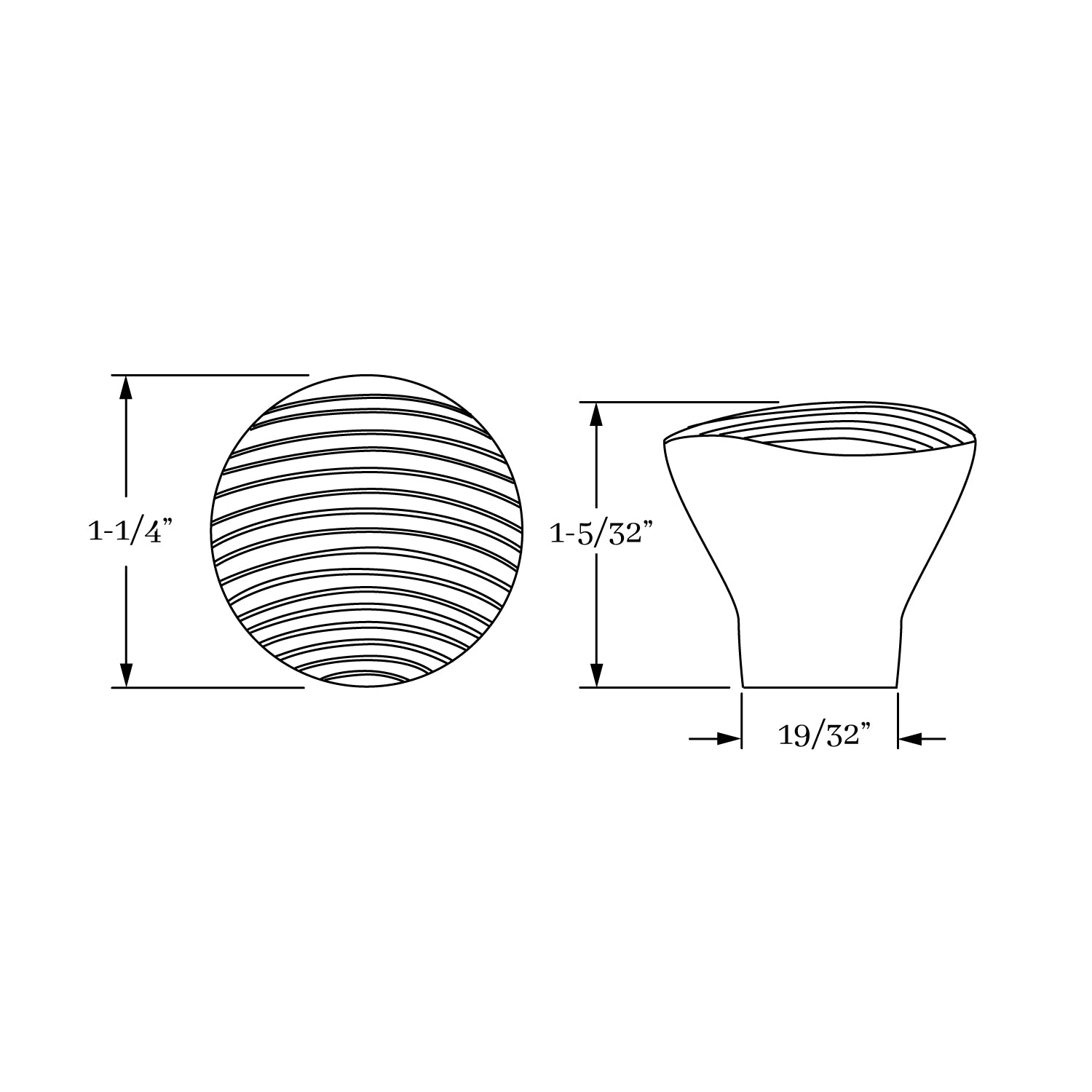 Elegant Solid Bronze Montana 1 1/4 - Inch Cabinet and Furniture Knob