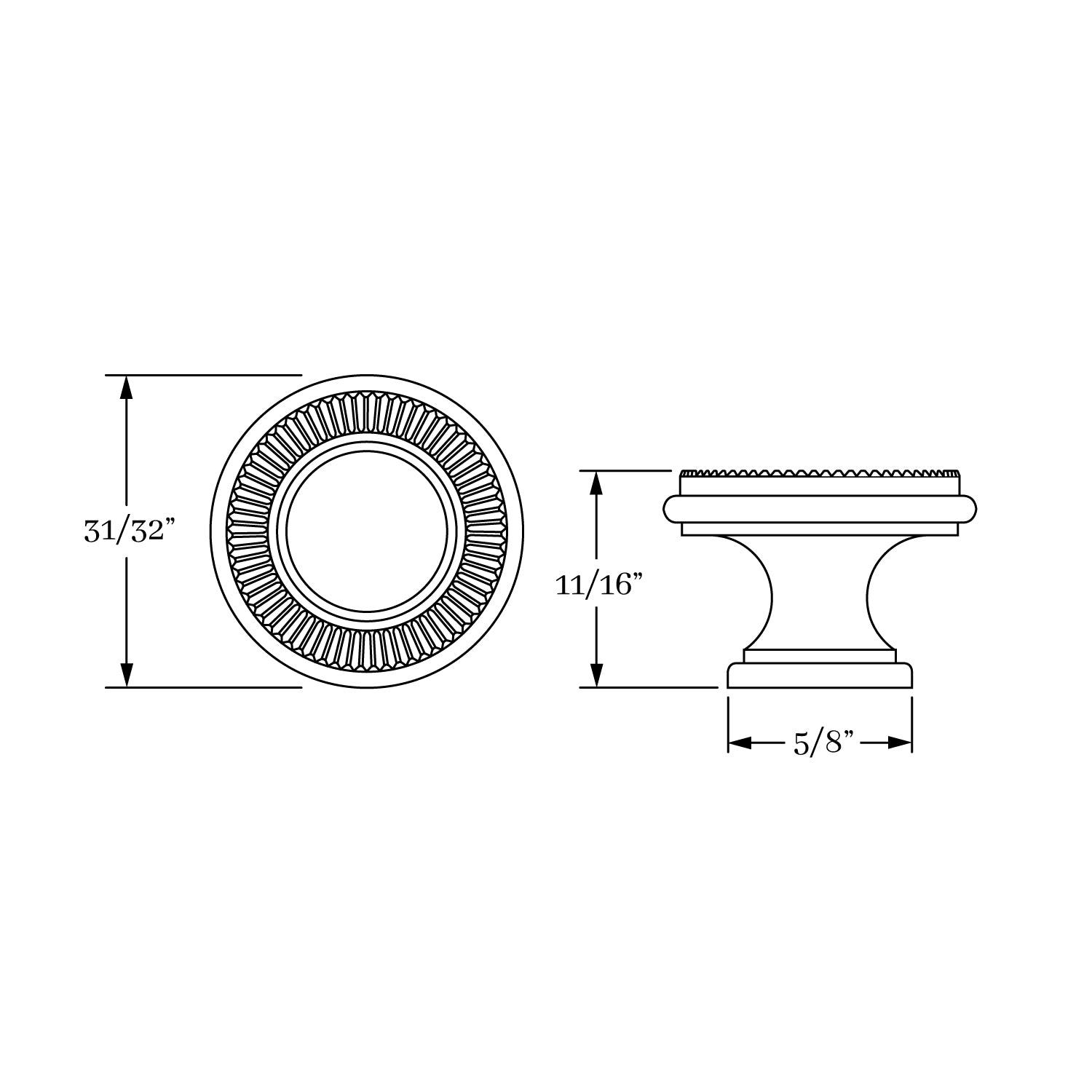 Elegant Solid Brass Hutter 31/32-Inch Cabinet Knob