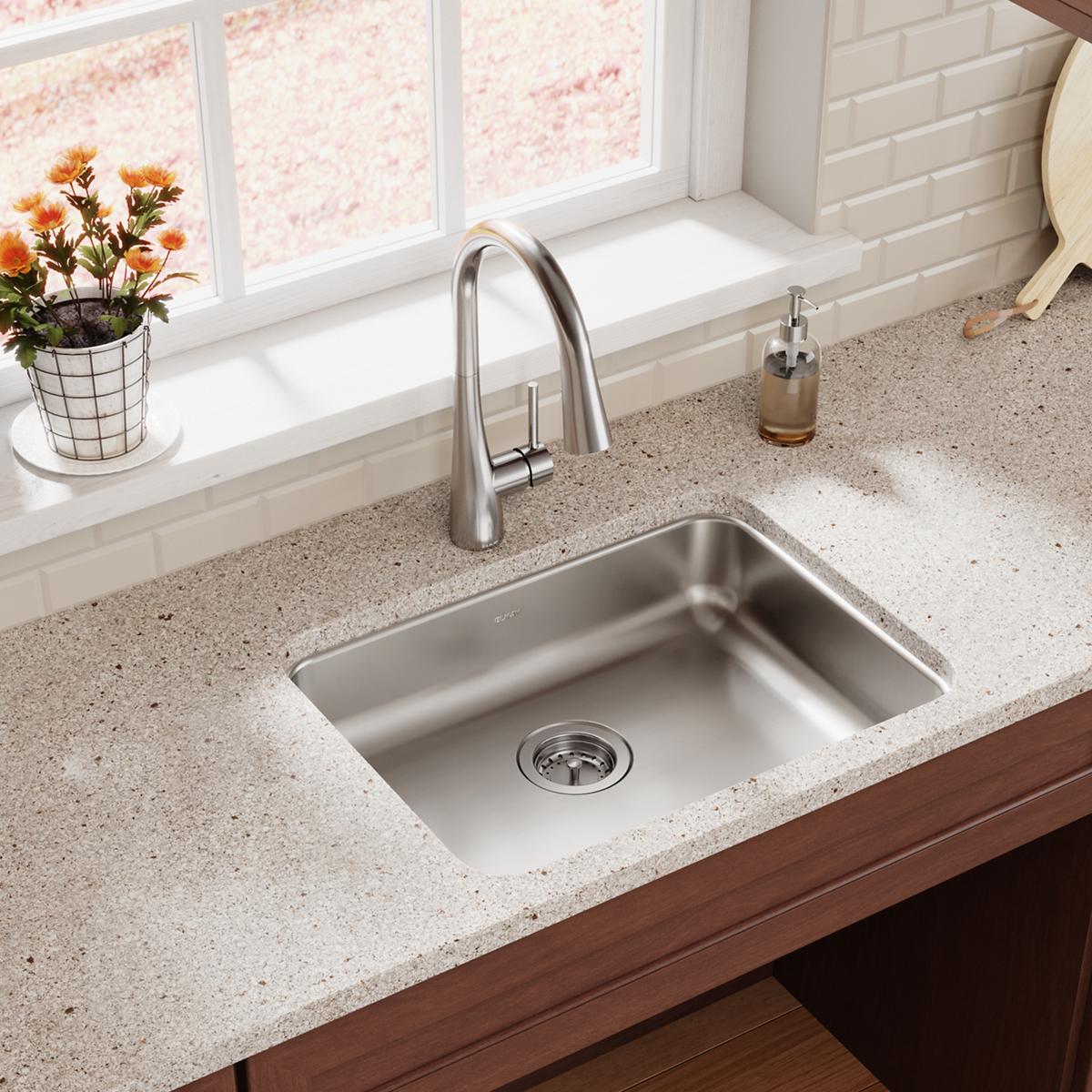 Elkay Lustertone Classic 23.5x18.25x5.4 Single Bowl Undermount ADA Stainless Steel Sink