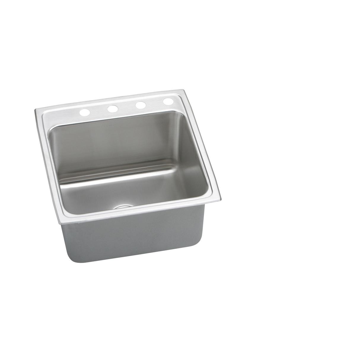 Elkay Lustertone Classic 22x22x10-1/8 Single Bowl Quick-clip Drop-in Stainless Steel Sink