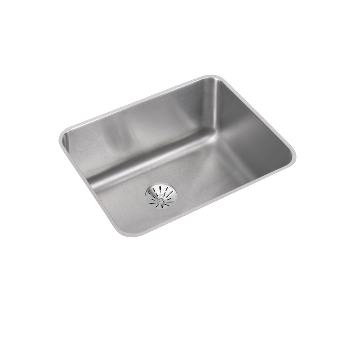 Elkay Lustertone Classic Single Bowl Undermount Kitchen Sink with Perfect Drain - Dimensions: 23-1/2 x 18-1/4 x 10 Inches