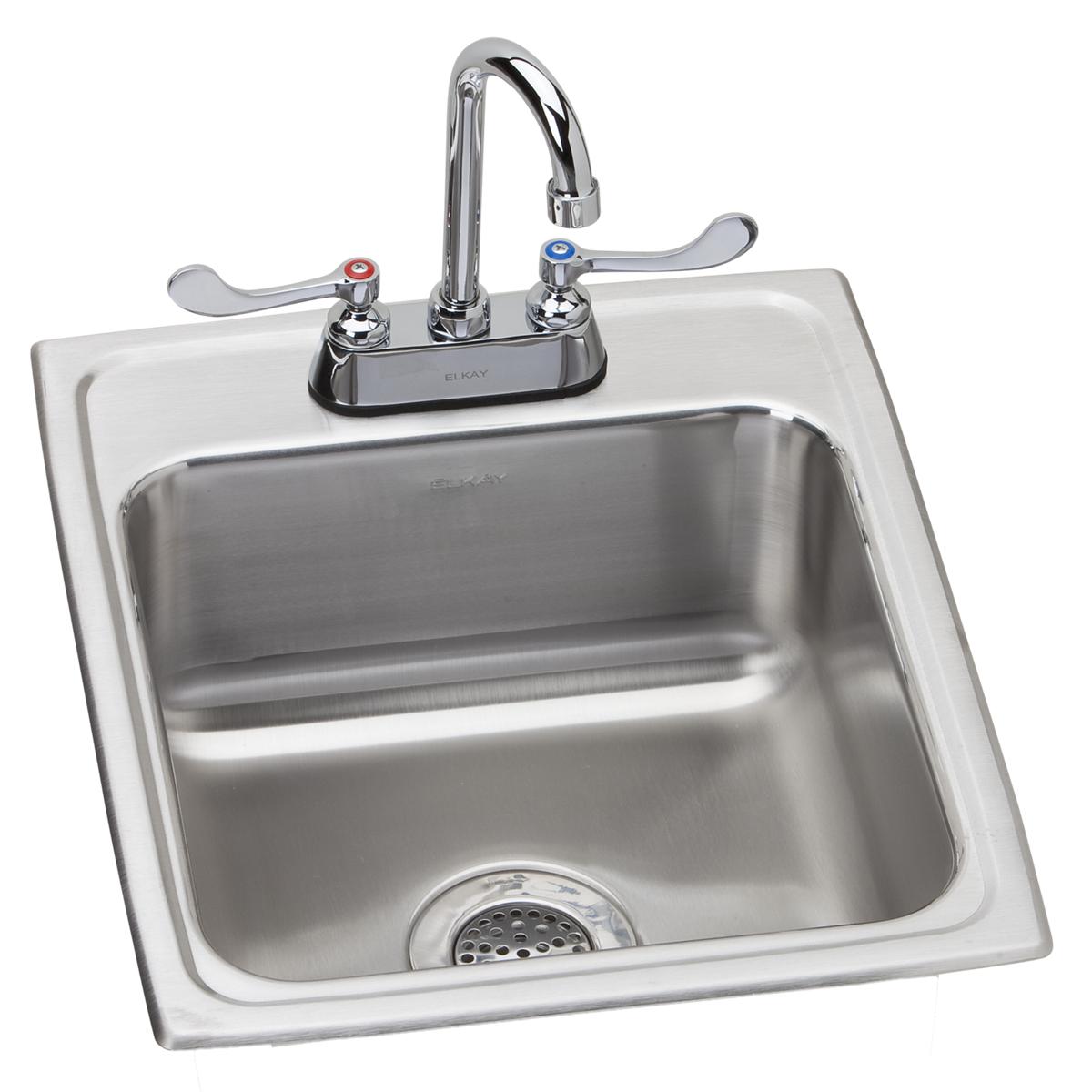 Elkay Lustertone Classic 17x20x7-5/8 Single Bowl Drop-in Sink with Faucet Kit - Durable & Elegant