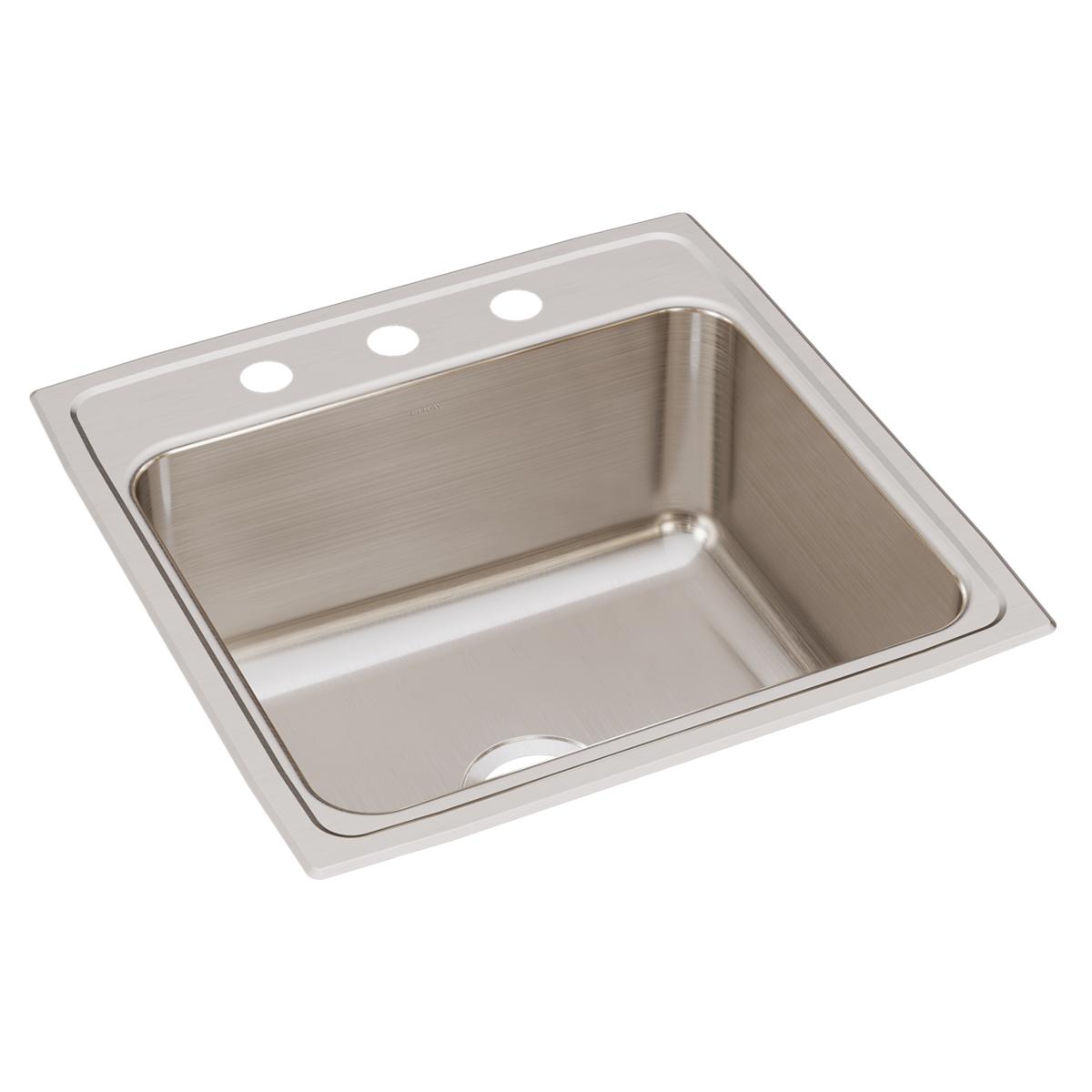 Elkay Lustertone Classic Stainless Steel 22 x 22 x 10-1/8 Single Bowl Drop-in Kitchen and Utility Sink