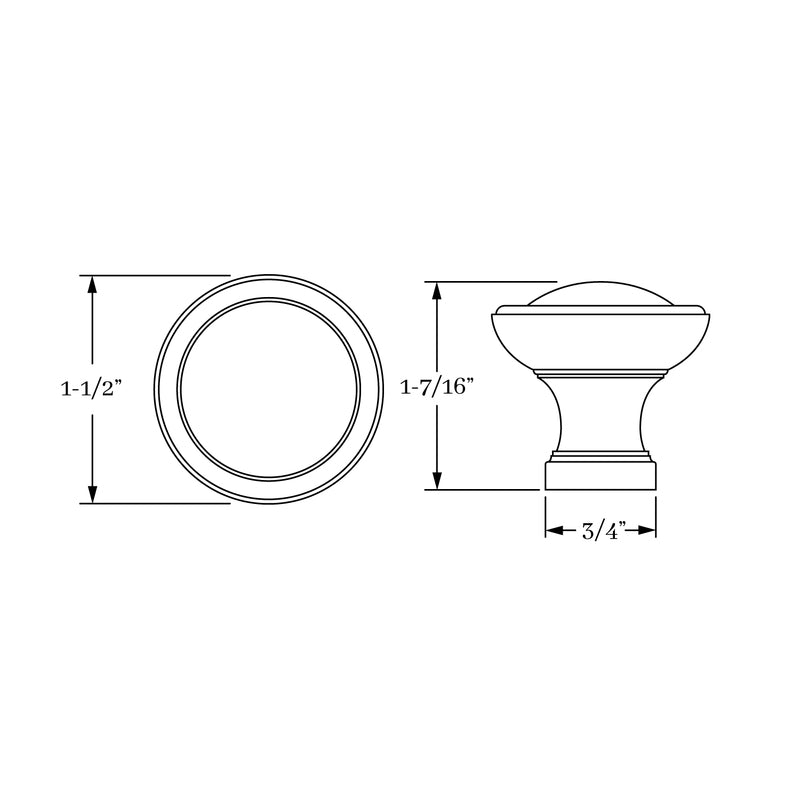 Exquisite Classic Brass Chautauqua Collection 1 1/2 - Inch Cabinet and Furniture Knob