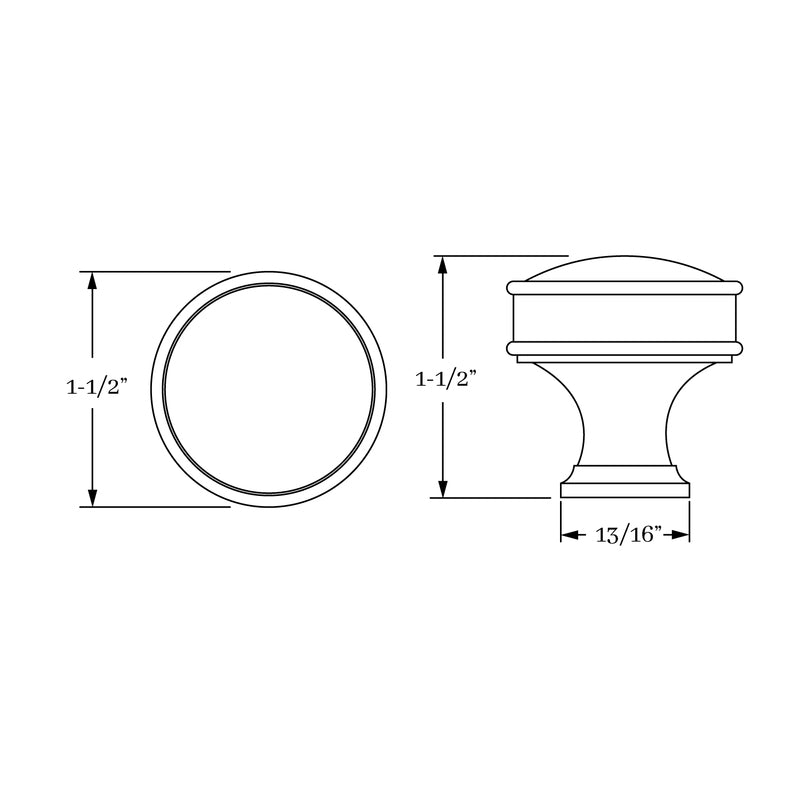 Exquisite Solid Brass Chautauqua 1 1/2 - Inch Cabinet Knob for Timeless Home Decor