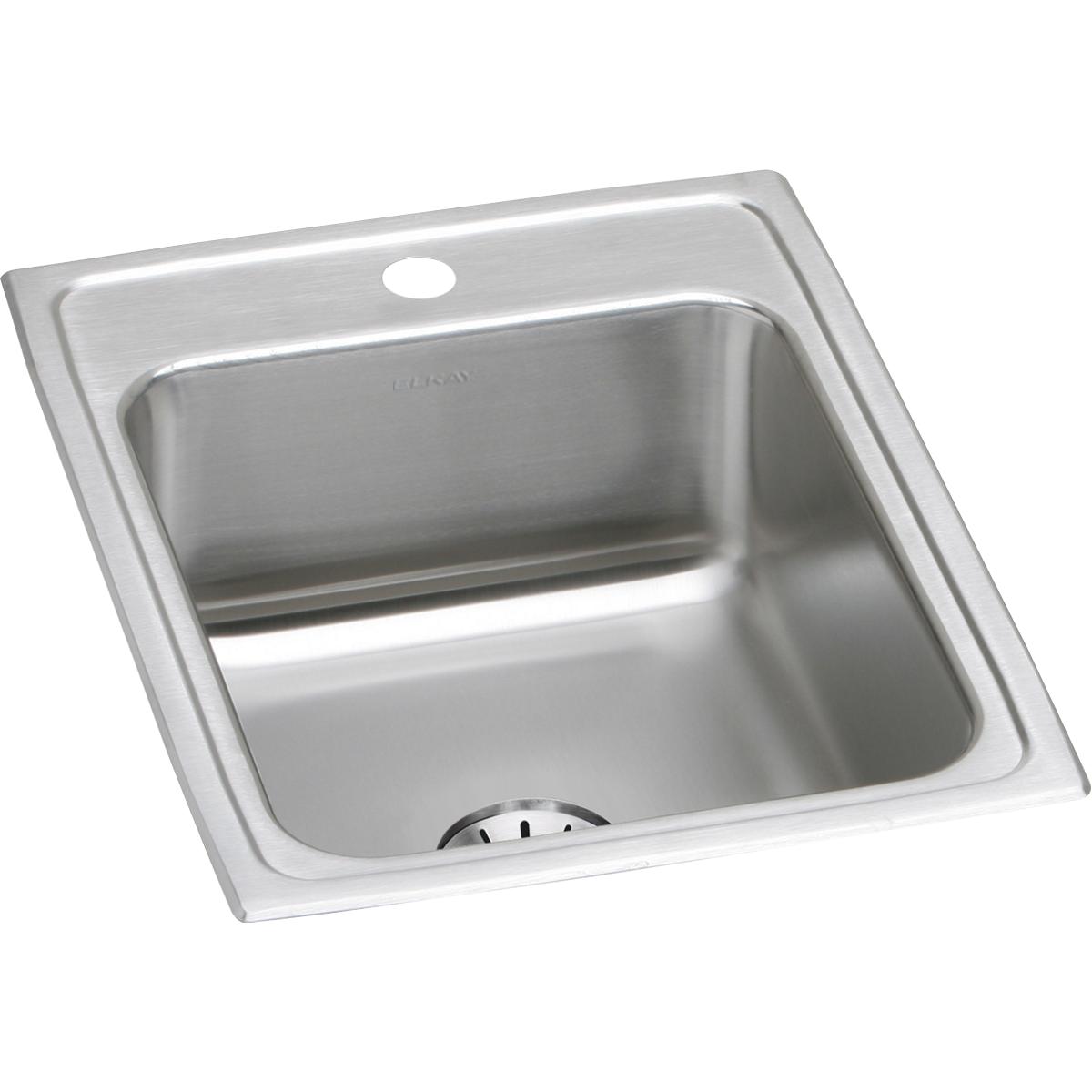 Elkay Lustertone Classic Stainless Steel Single Bowl Drop - in Kitchen Sink with Perfect Drain, Dimensions 17 Inches x 22 Inches x 7 - 5/8 Inches