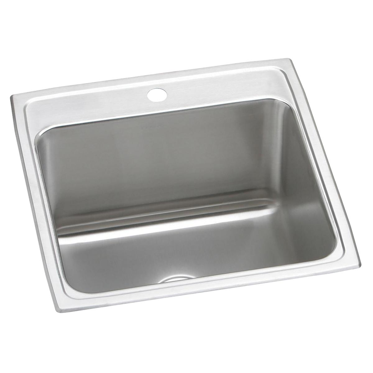 Elkay Lustertone 22 x 22 x 12-1/8 Single Bowl Drop-in Stainless Steel Kitchen Sink