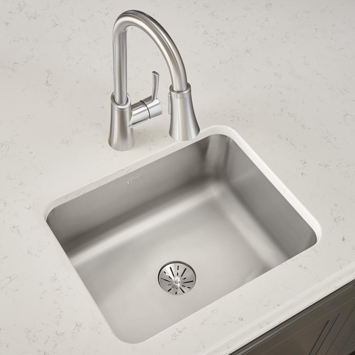 Elkay Lustertone Classic Undermount Single Bowl Sink 20-1/2x16-1/2x7-7/8 with Perfect Drain
