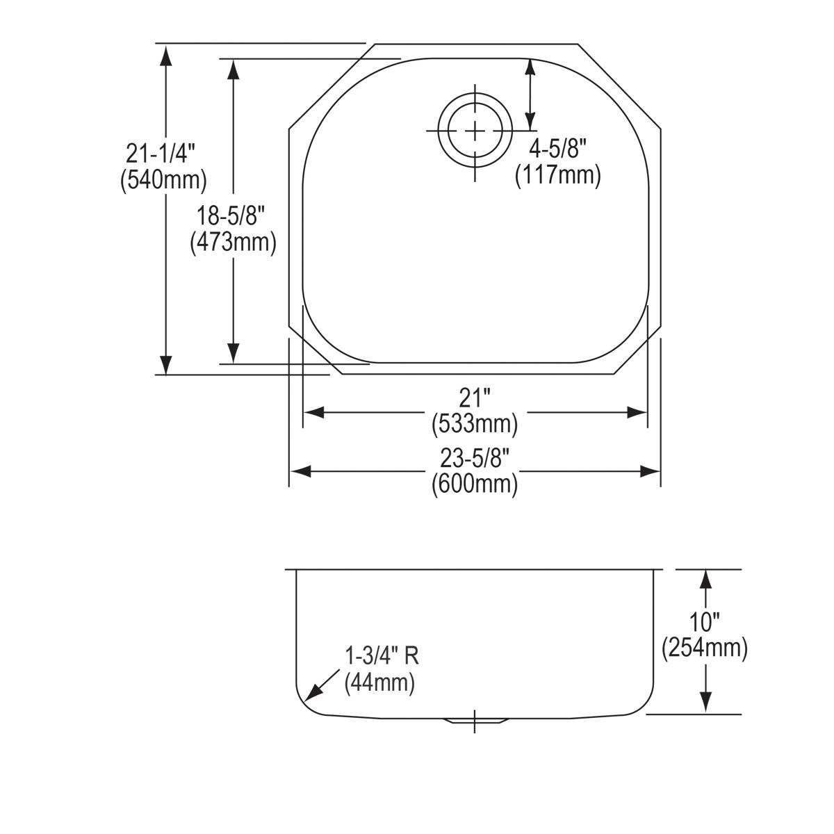 Elkay Lustertone Classic Single Bowl Undermount Sink - 23-5/8 x 21-1/4 x 10, Durable & Stylish