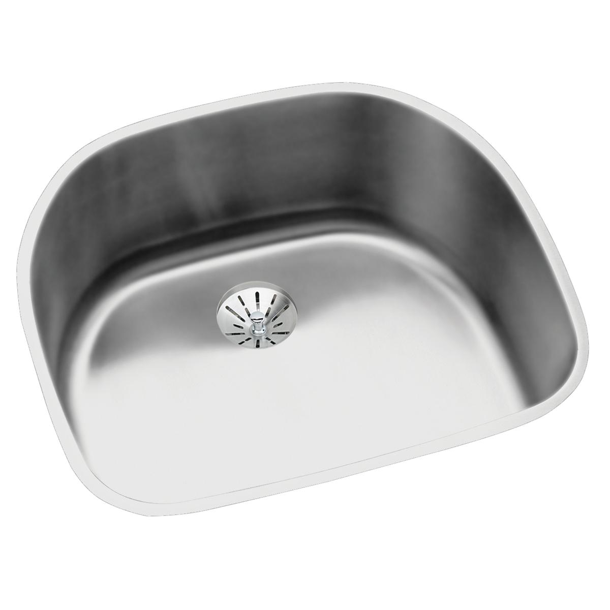 Elkay Lustertone Classic Undermount Single Bowl Kitchen Sink with Perfect Drain - Dimensions 23-5/8 x 21-1/4 x 10 Inches