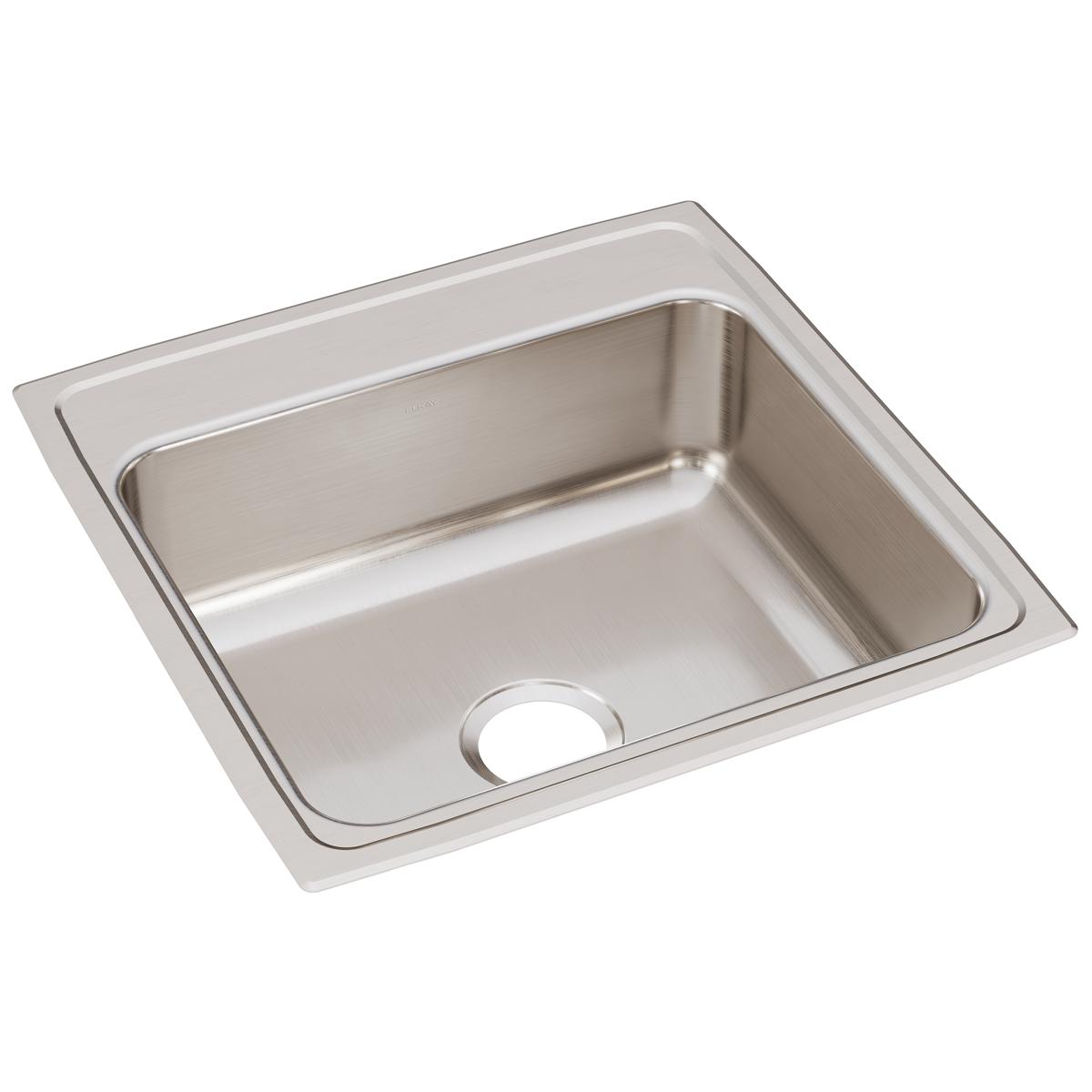 Elkay Lustertone Classic Single Bowl Drop - in Kitchen Sink, Measuring 22 Inches by 22 Inches by 7 and 5/8 Inches