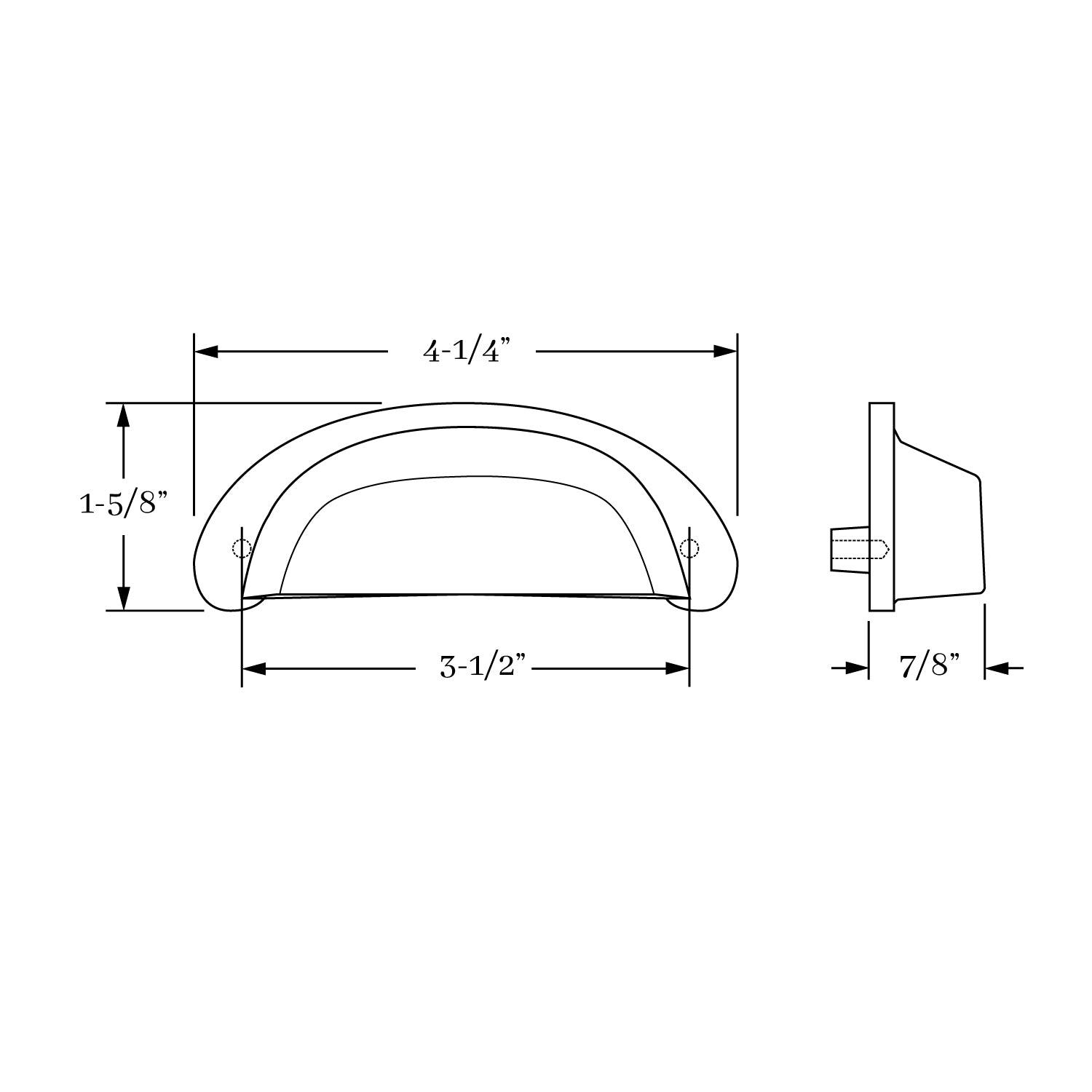 Exquisite Classic Brass Montana 3-1/2 Inches Center-to-Center Cup Pull for Cabinetry and Furniture