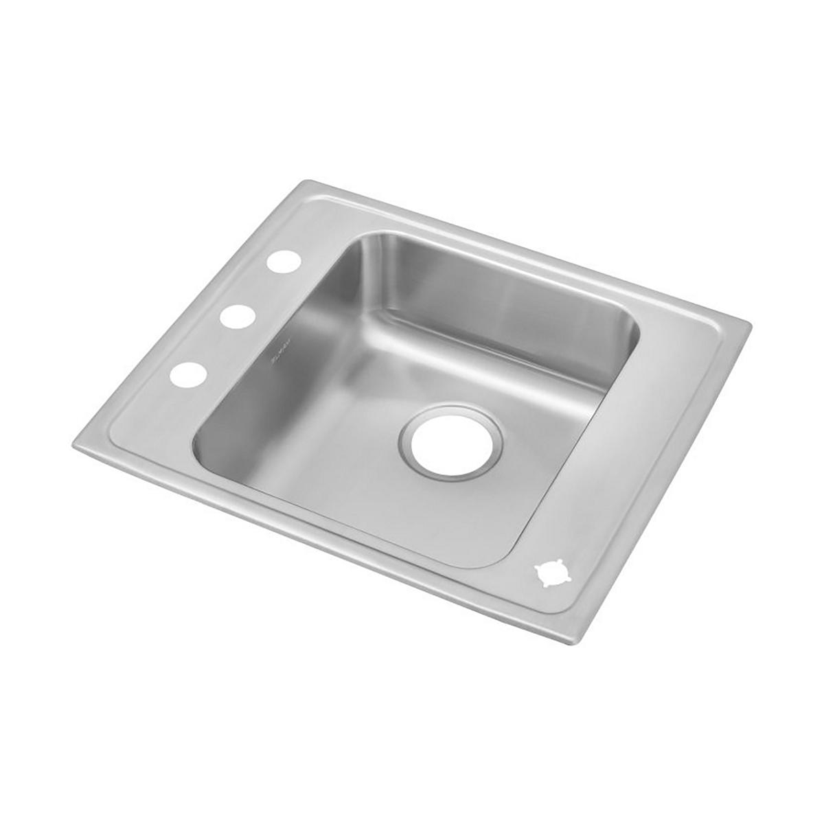 Elkay Lustertone Classic Single Bowl Drop - in Classroom ADA - compliant Sink, Dimensions: 22 Inches by 19.5 Inches by 5 Inches