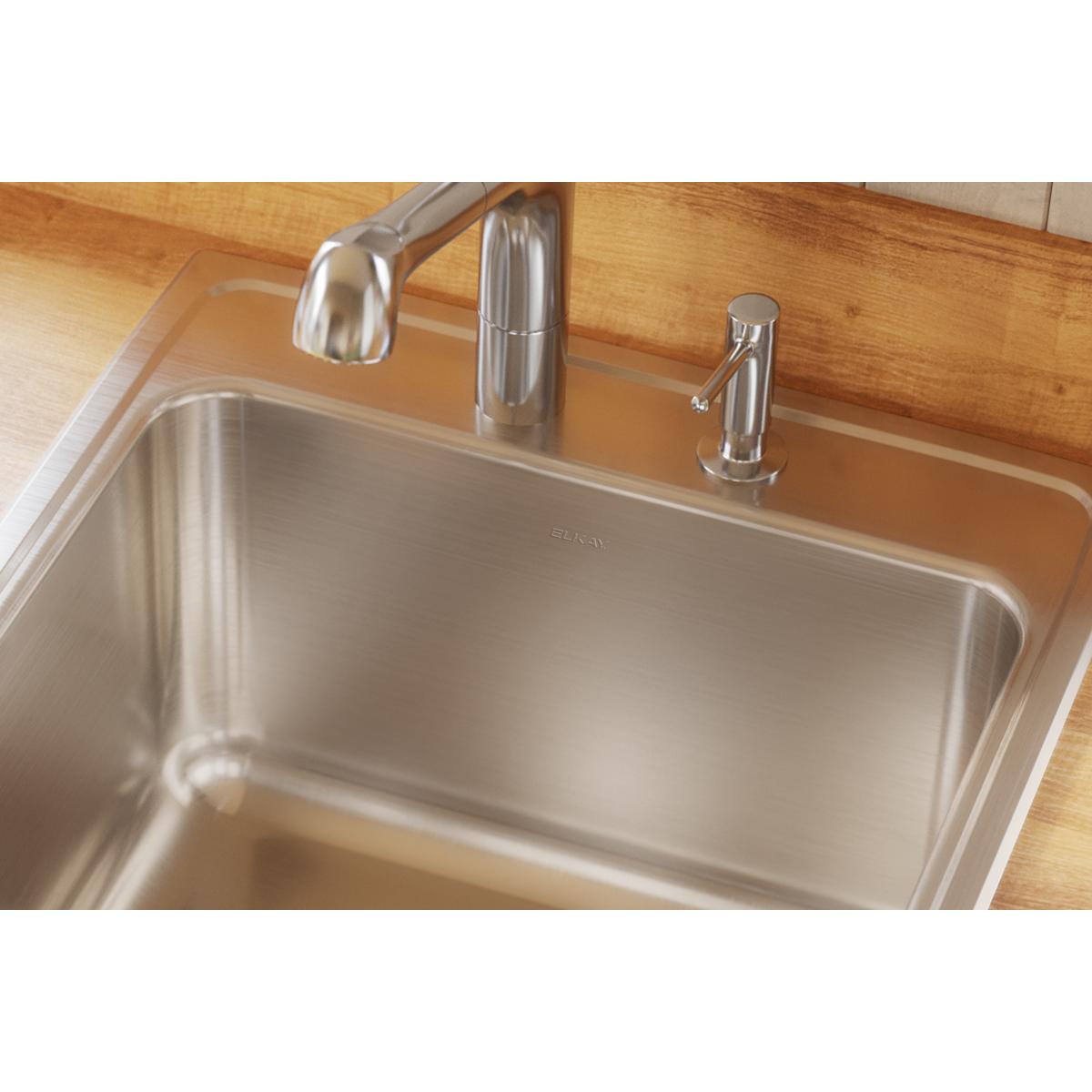Elkay Lustertone Classic 22 Inches by 22 Inches by 12-1/8 Inches MR2-Hole Single Bowl Drop-in Kitchen Sink